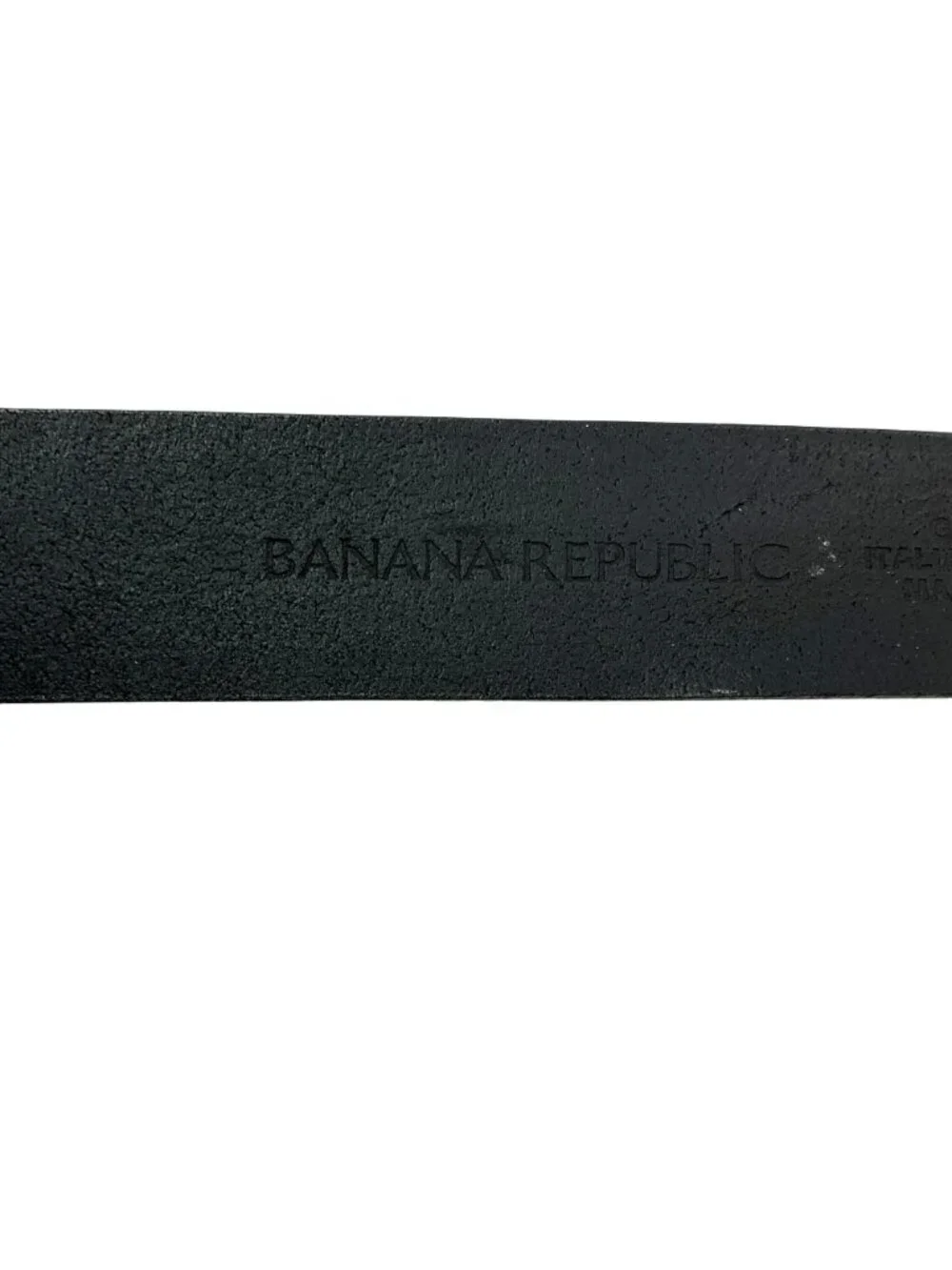 Banana Republic Smooth Italian Leather Belt Solid Brass Buckle Mens 32 Black